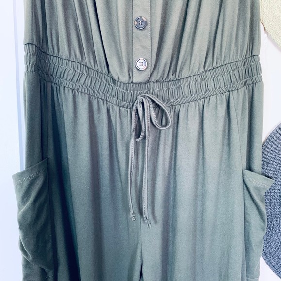 205 Collins by Forever 21 Hunter Green Military Style Romper/Jumpsuit | Size: XL - Picture 6 of 12